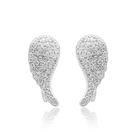 Swan Silver Earrings, Rhodium Plating