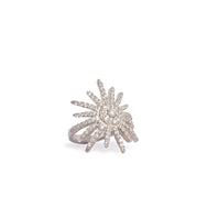 Sun Silver Ring with white cubic zirconia
